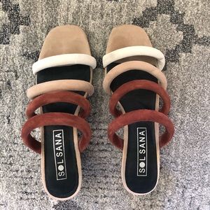 Suede ombré mules